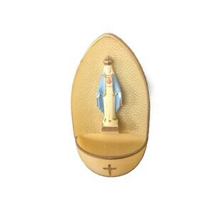 Vintage 1950-60s Virgin Mary Holy Water Font Catholic Stoup